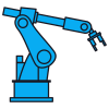 ByteSize Robotics Logo, clip art of blue robotic arm